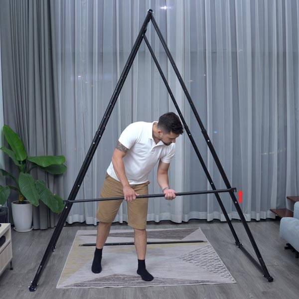 Remove the distance setting bars from KT folding  pull up bar frame